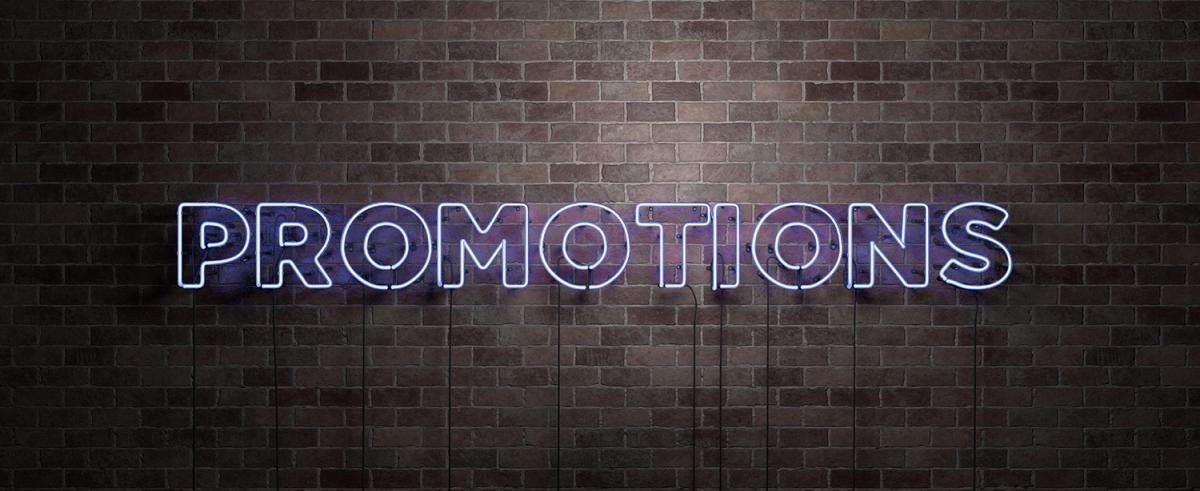 Promotions neon sign
